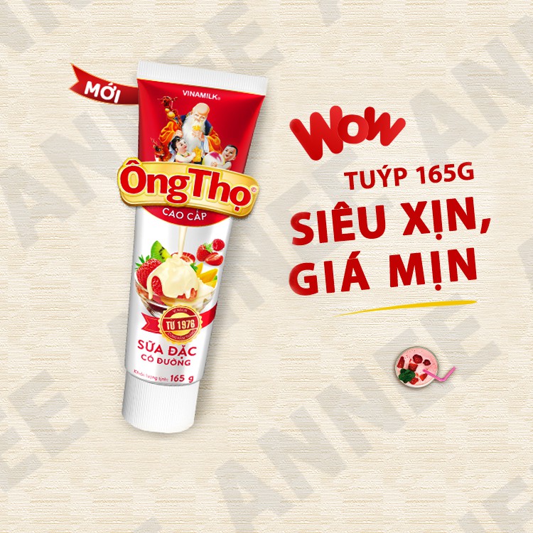 [DEAL HOT] Sữa đặc Ông Thọ dạng tuýp 165g, Cực Hot, Siêu Tiện Lợi, Nhỏ Gọn Dễ Mang Theo