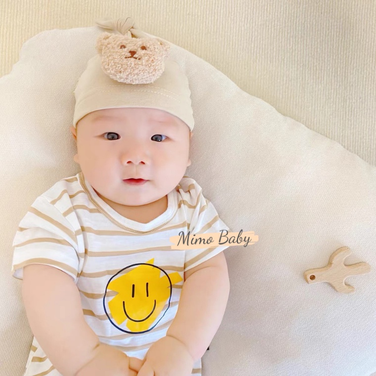 Mũ cotton gấu bông dễ thương cho bé sơ sinh MD63 Mimo Baby