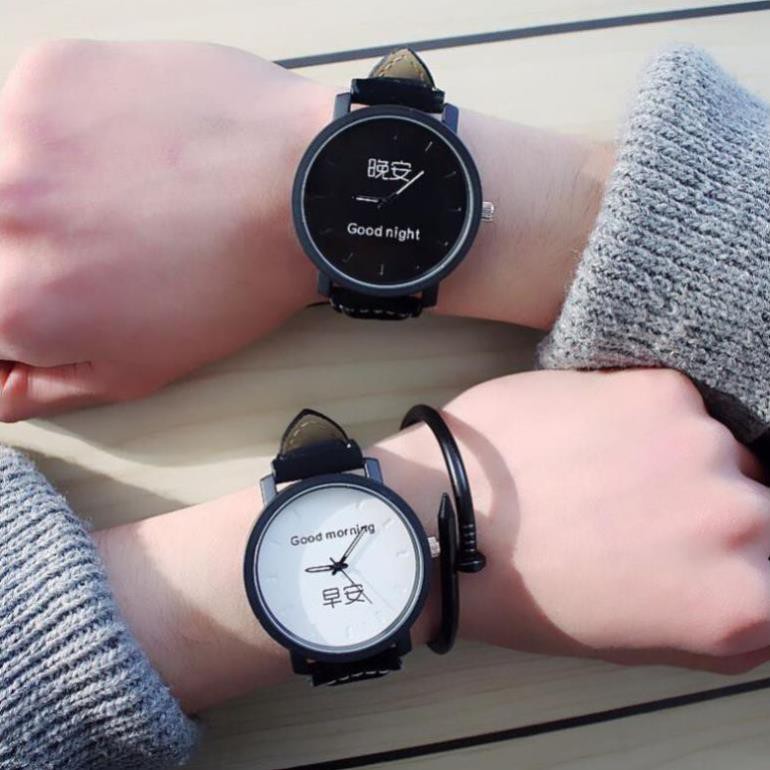 Đồng hồ Nam Nữ Good night - Good morning ulzzang M08
