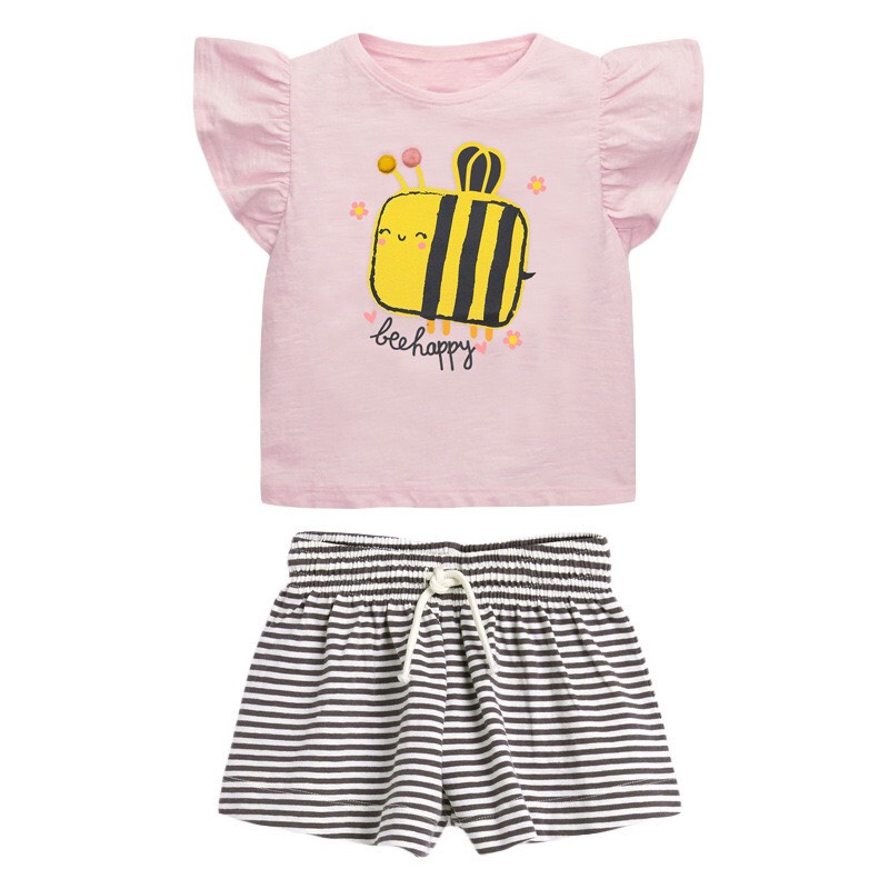 Bộ cotton ngắn tay bé gái chính hãng Little Maven cho bé từ 2 -7 tuổi