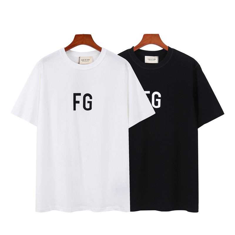 FEAR OF GOD Double Line Letter Print Loose All-match Short Sleeve T-Shirt