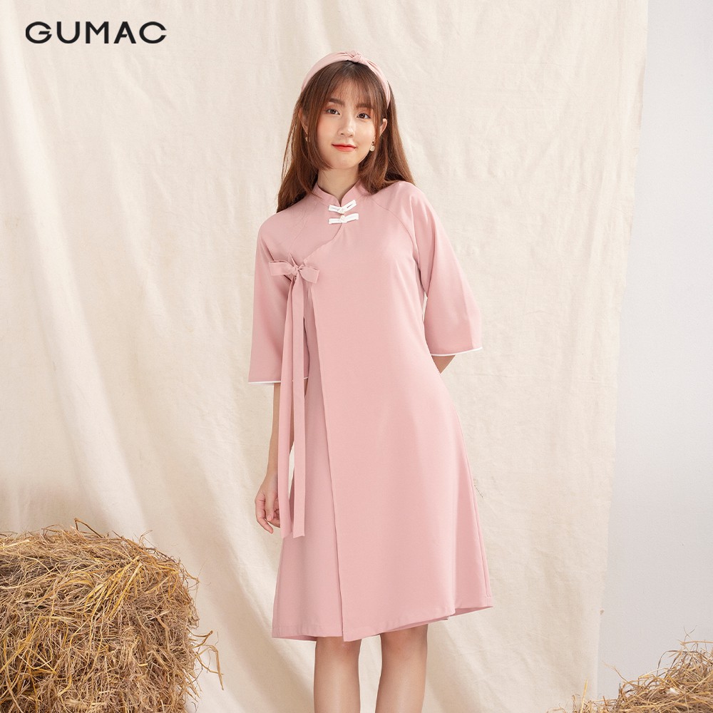 [Mã WABRGB11 giảm 10% đơn từ 250k] Đầm cổ tàu tà đắp DA10107 GUMAC