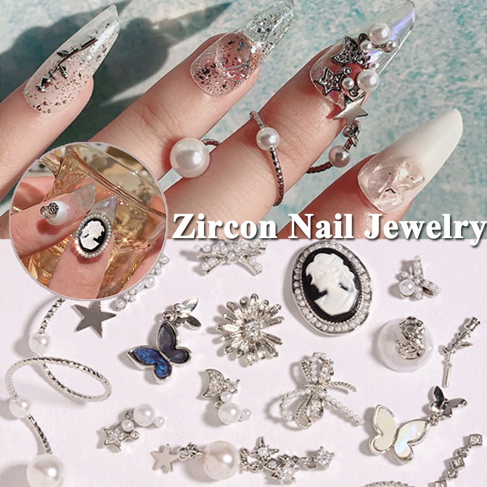 Phụ Kiện Trang Trí Móng Tay Làm Móng Nghệ Thuật Hình Bướm Đính Đá Zircon 3D Xinh Xắn