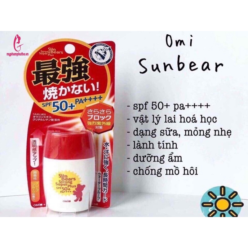 Kem chống nắng Sun bears Strong Super Plus SPF 50+ 30g (màu đỏ) [Hàng Nhật Nội Địa]