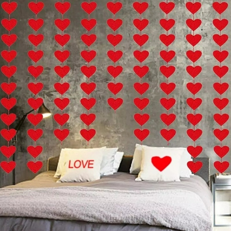 Set 16 Phụ Kiện Rèm Cửa Hình Trái Tim Trang Trí Tiệc Cưới / Valentine