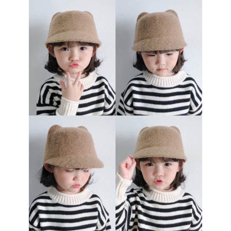 Mũ dạ tai mèo cho bé (3-5y)