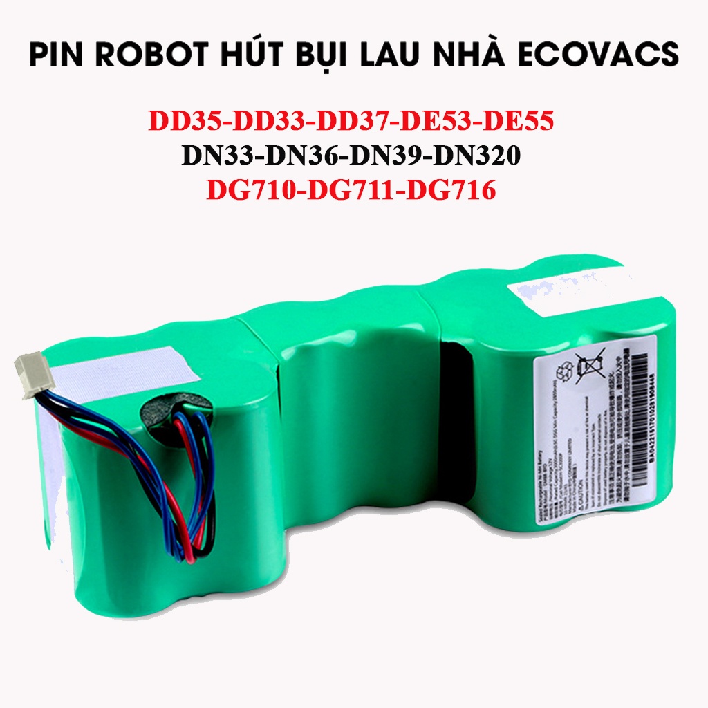 Pin robot hút bụi Ecovacs DN33, DN36, DN39, DN320, DD35, DD37,DD33, DE53, DE55, DG710, DG711, DG716. Pin chính hãng.