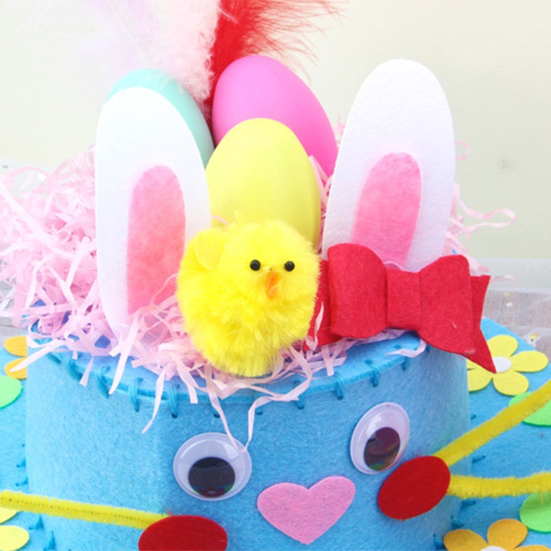 Bộ Mũ Vải Không Dệt Hình Thỏ Và Trứng Phục Sinh Thủ Công DIY Cho Bé