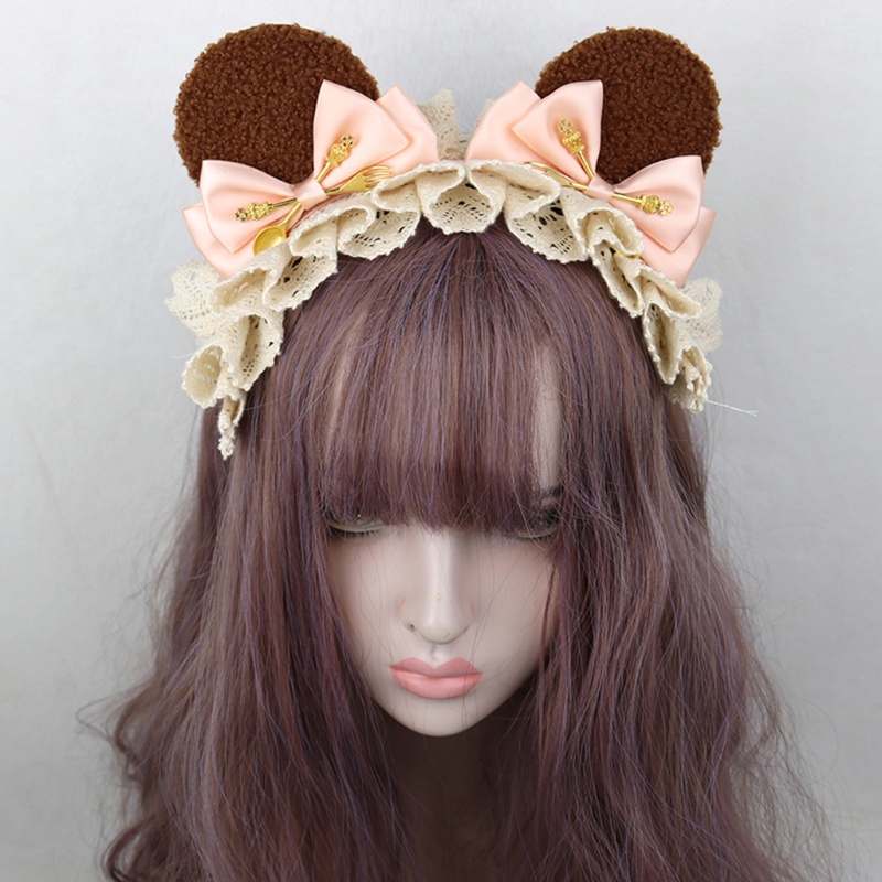 Băng Đô Tai Gấu Bông Phong Cách Lolita Nhật Bản