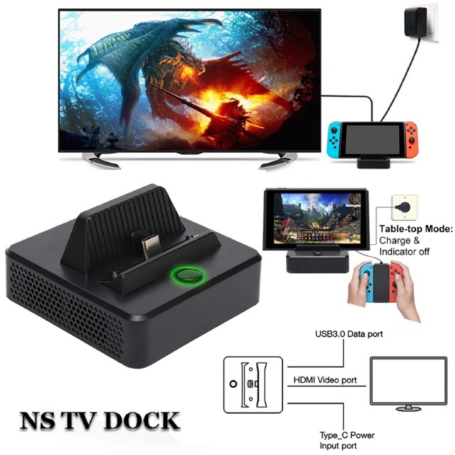 dock xuất hình mini nintendo switch siêu nhỏ gọn thoáng mát Nintendo Switch