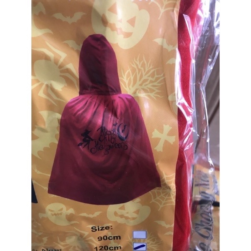 Áo choàng nón lễ hội  Halloween 90 và 120cm