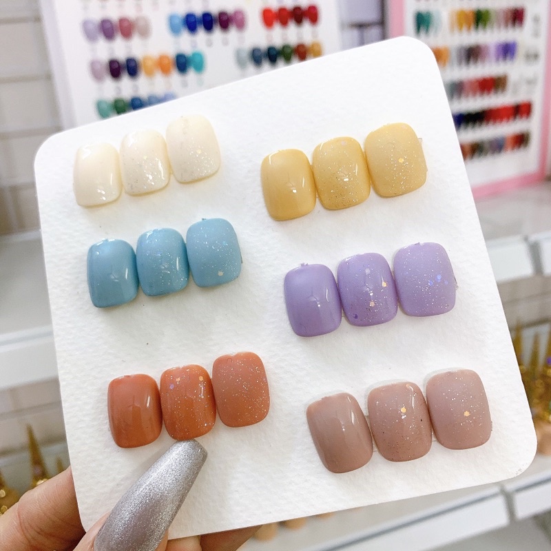 Top Trứng Cút - Top Cát - Top Nhũ có thể sử dụng trên các nền sơn gel màu