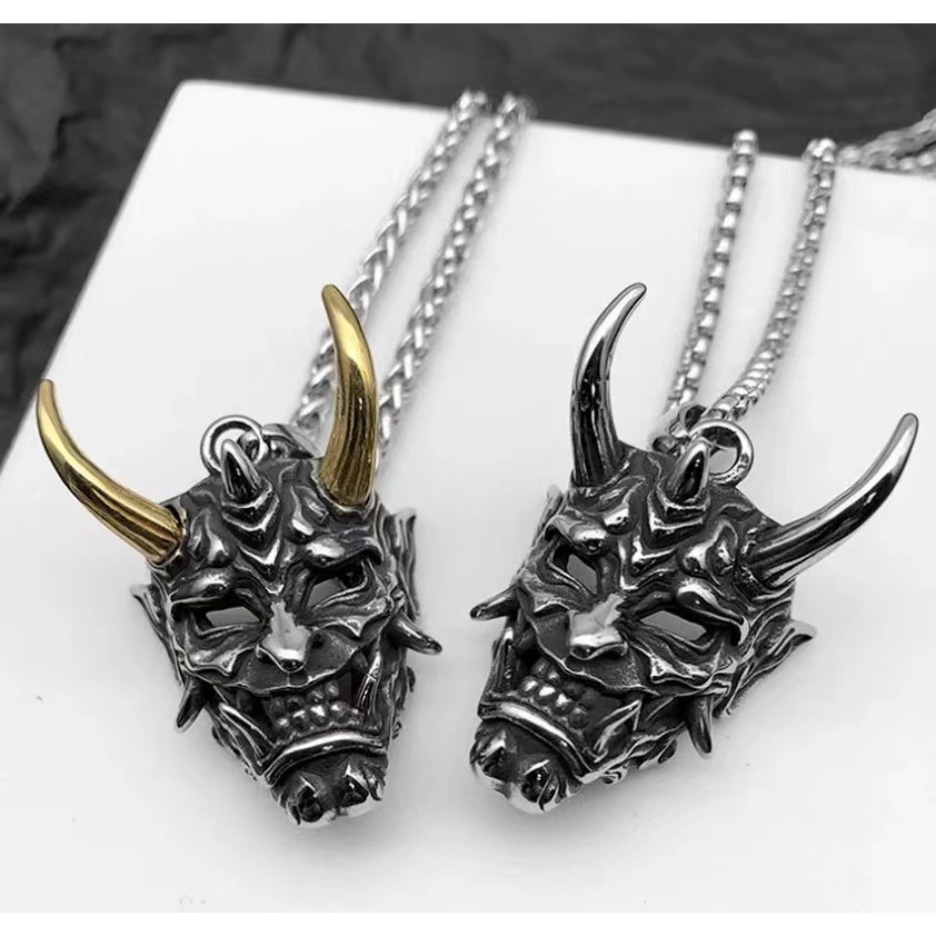 Vòng cổ Mặt Đầu Lâu Prajna Goblin Thời Trang Hip Hop Cho Nam