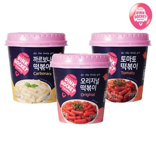 Bánh Gạo Hàn Quốc Topokki PINK ROCKET Hàn Quốc 3 vị Truyền Thống, Phô Mai & Cà Chua