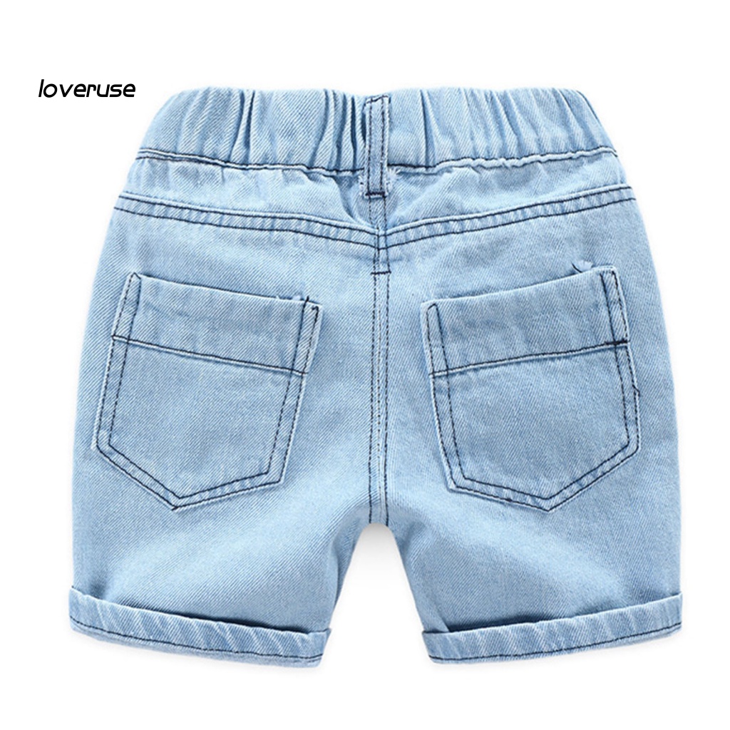 Quần Short Jean Rách Cá Tính Thời Trang Phong Cách Hàn Quốc Cho Bé Trai