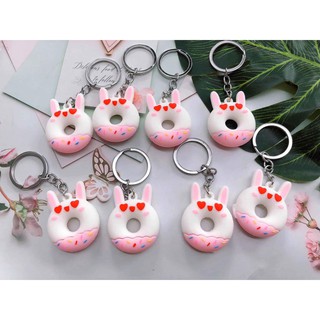 Móc khóa bánh thỏ trắng cute