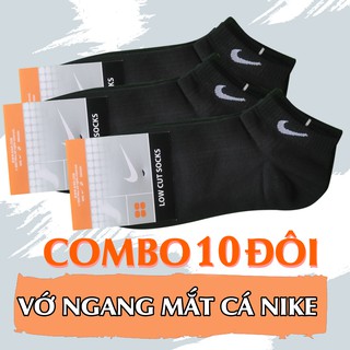 Bộ 10 đôi vớ NK tất nam ngang cổ chân nhiều màu
