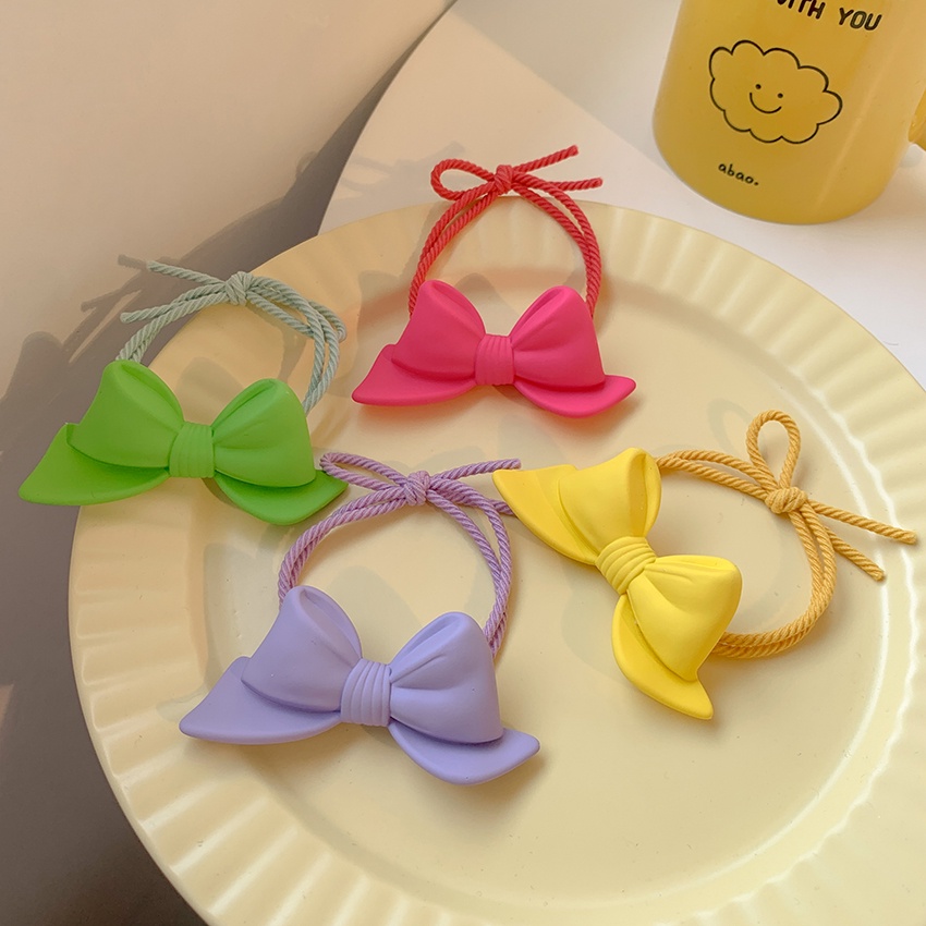 Dây buộc tóc cao su thắt nơ màu kẹo dễ thương cho nữ