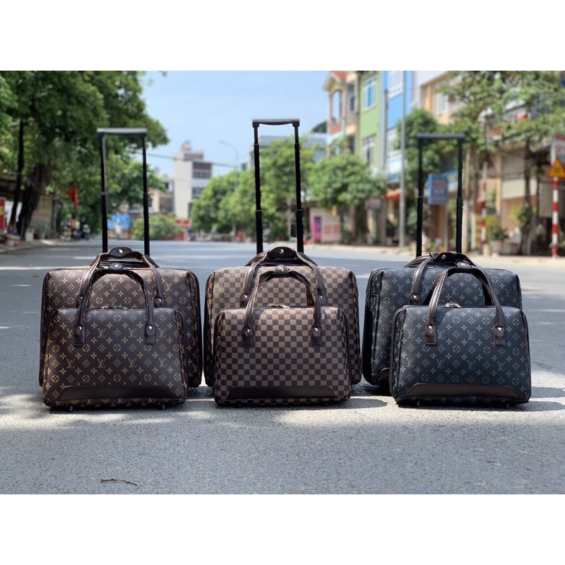 Set vali lv hai cái chất liệu da 3 mầu tha hồ lựa chọn
