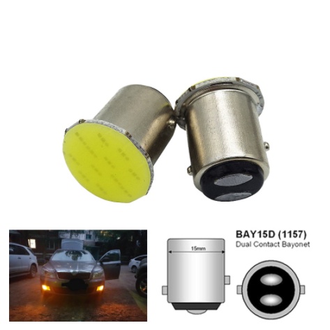 Bóng Đèn LED lùn chân tròn 2 tim hậu thắng Phanh 1157 Bay15d COB siêu tiết kiệm điện ánh sáng tốt Màu Đỏ Cho Xe Hơi ô tô