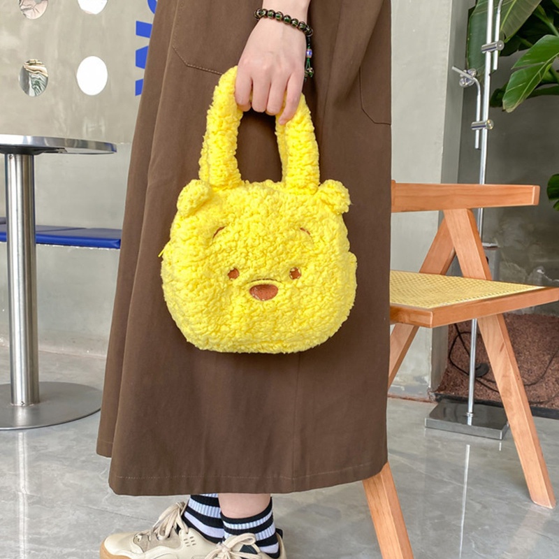 QQ Túi Đeo Vai Bằng Vải Lông Cừu Họa Tiết Hoạt Hình Trái Dâu Đáng Yêu Cho Bé Gái