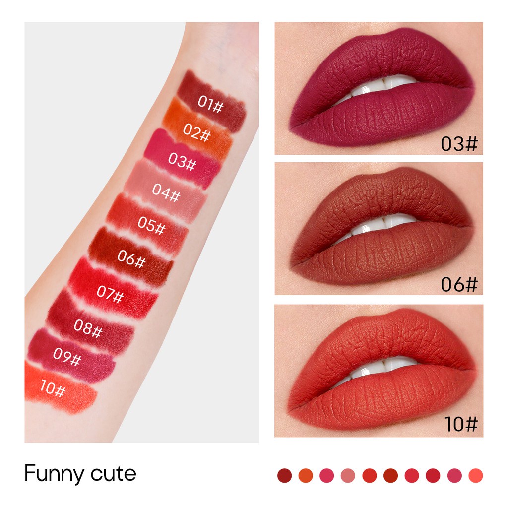 Set 10 son môi DEROL lâu trôi thiết kế hình viên thuốc độc đáo