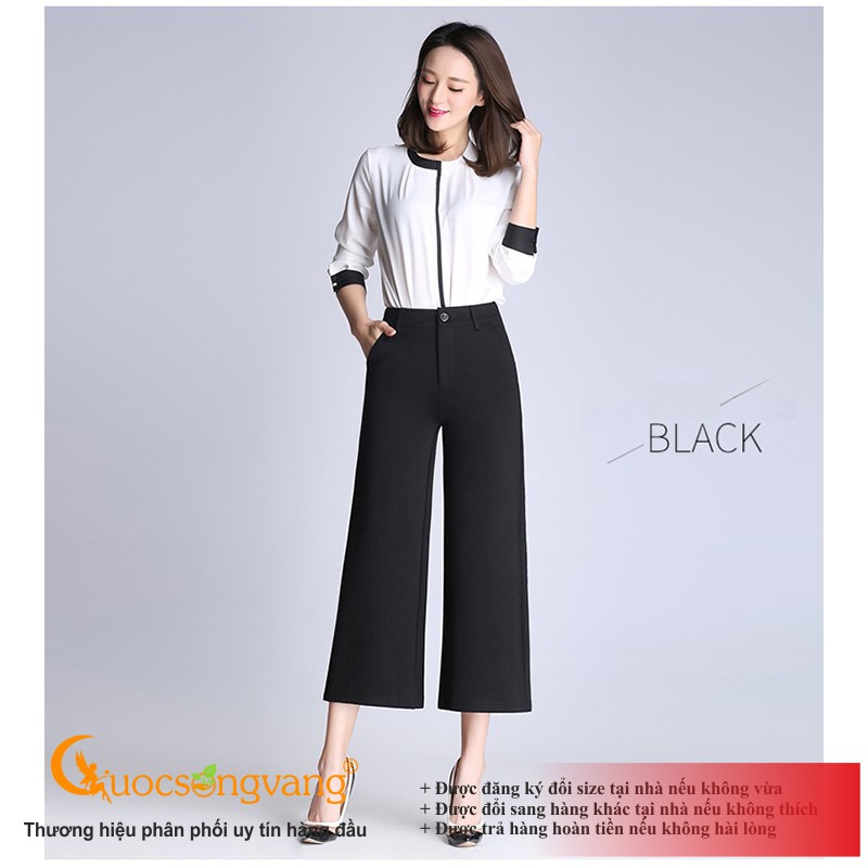 Quần nữ công sở quần ống rộng lưng cao nữ GLQ077 Cuocsongvang