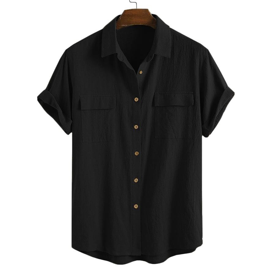 Áo đũi nam cổ bẻ Sơ mi đũi Áo có cổ túi hộp Litaia | BigBuy360 - bigbuy360.vn