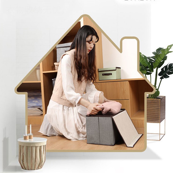Combo 2 hộp vải đựng đồ thùng đựng quần áo đồ lót đồ chơi đa năng bằng vải