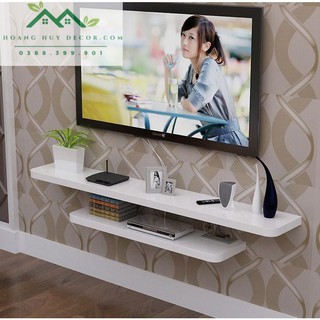 Kệ tivi treo tường hoàng huy decor gồm 2 thanh 80x20, 100x20