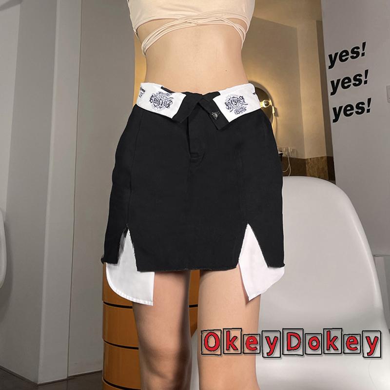 Chân Váy Ngắn Lưng Cao Cài Khóa Kéo Phối Kiểu Cách Thời Trang Cho Nữ