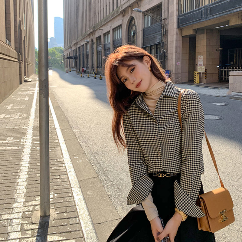 Korean Style Wide Caro Shirt For Women