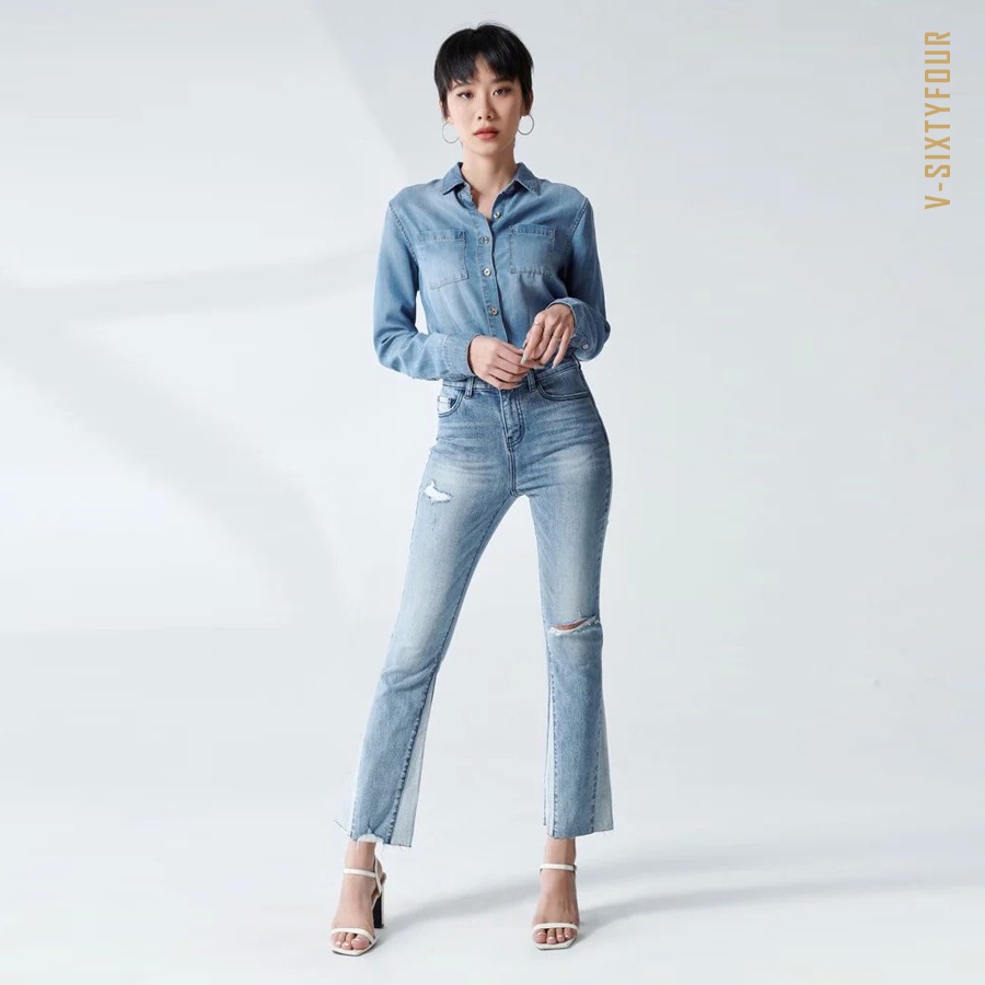Quần Jeans Nữ Dáng Loe Cách Điệu V-SIXTYFOUR - 220WD2084F2950
