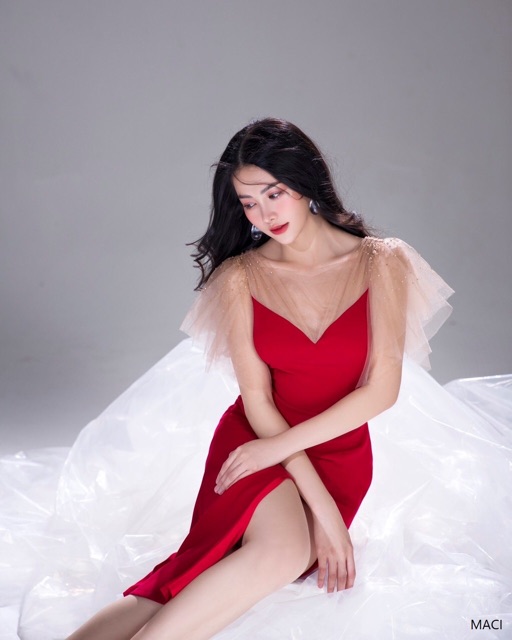 (SALE LỖ) Đầm body thiết kế tay lưới đính hạt Maci dress- đầm body dự tiệc sang chảnh hàng thiết kế | BigBuy360 - bigbuy360.vn