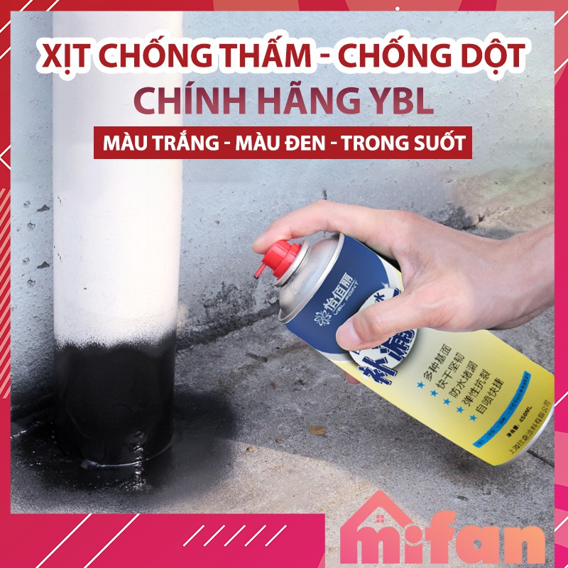 Bình Xịt Chống Thấm Nước YBL PAINT 450ml - Chai Xịt Chống Dột Tường Trần Mái Nhà Sân Thượng - MIFAN PHÂN PHỐI CHÍNH HÃNG