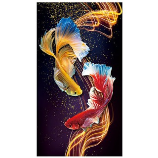Tranh Thêu Chữ Thập Chỉ Lụa Cá Koi MDW0902