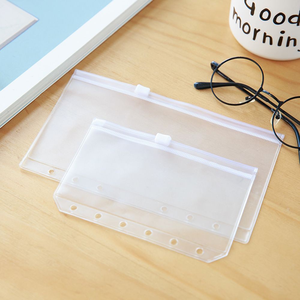 Bộ 1/5 Túi Zip Bằng Nhựa PVC Trong Suốt Có Khóa Kéo Dùng Đựng Đồ Dùng