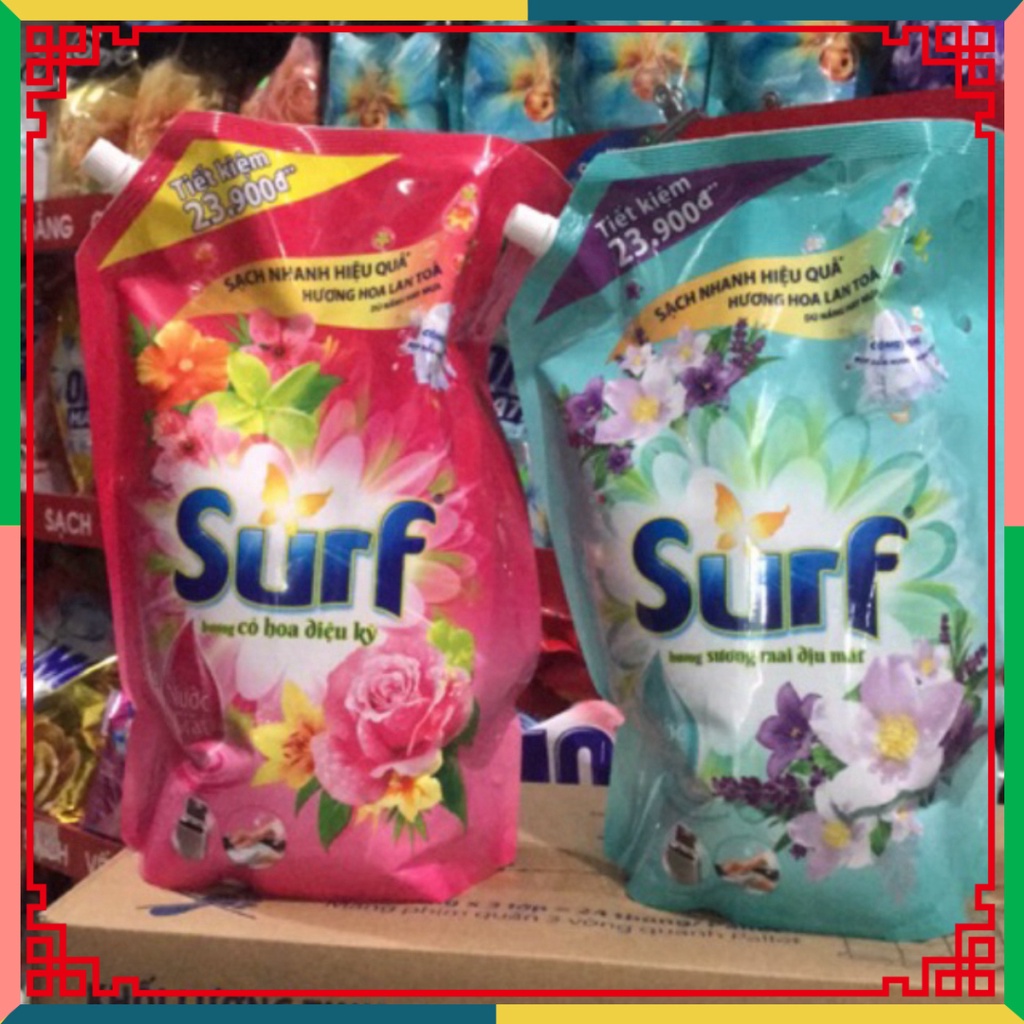 (HOT LIKE) Nước Giặt Surf Túi 3,5kg Hương Hoa Cỏ/Sương Mai