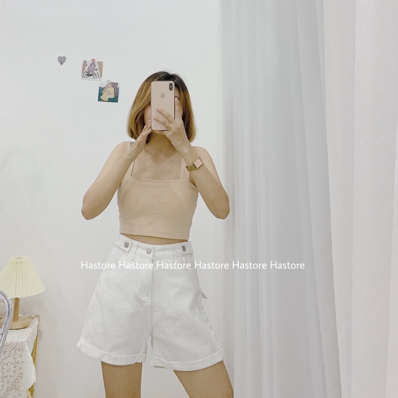 Áo croptop 2 dây bảng to có đệm ngực