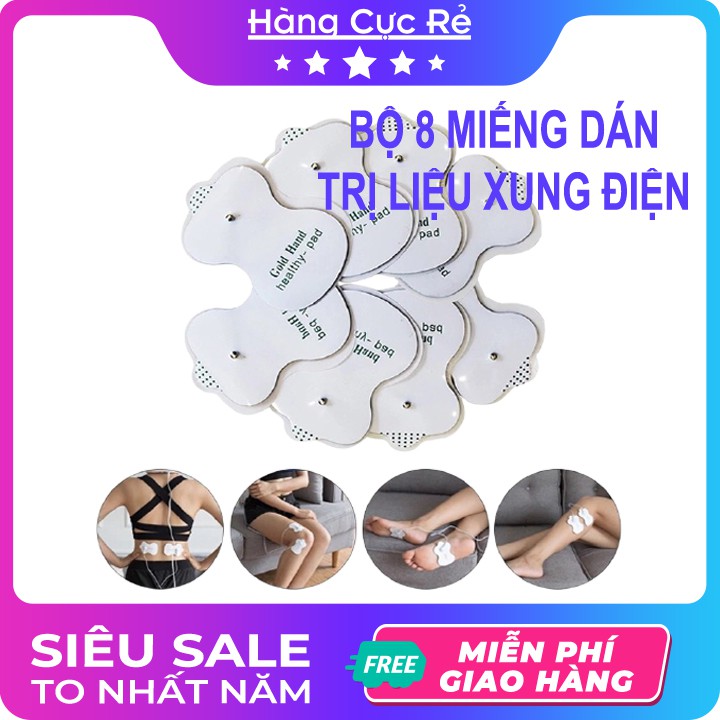 Bộ 8 miếng dán dùng cho máy trị liệu xung điện Freeship Matxa trị liệu, châm cứu, tuần hoàn máu - Shop Hàng Cực Rẻ