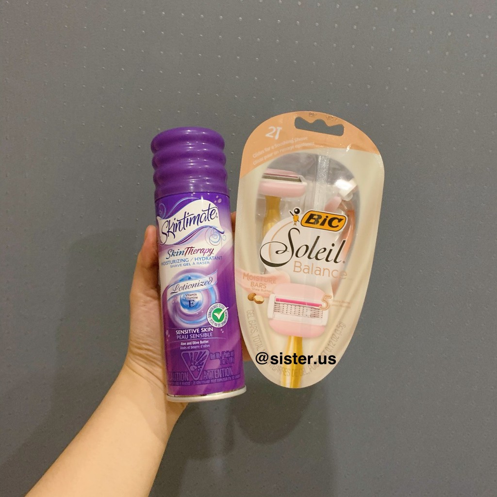 [ Hàng Mỹ Nhập ] Set Dao cạo đầu bơ Bic và Kem cạo dạng bọt Skintimate | BigBuy360 - bigbuy360.vn