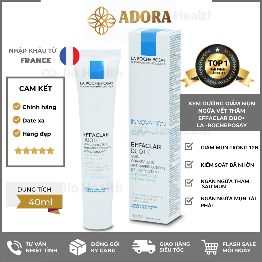 La Roche Posay Duo Giảm Mụn - Kem La-Roche Posay Effaclar Duo+ giảm mụn và vết Thâm 40ml