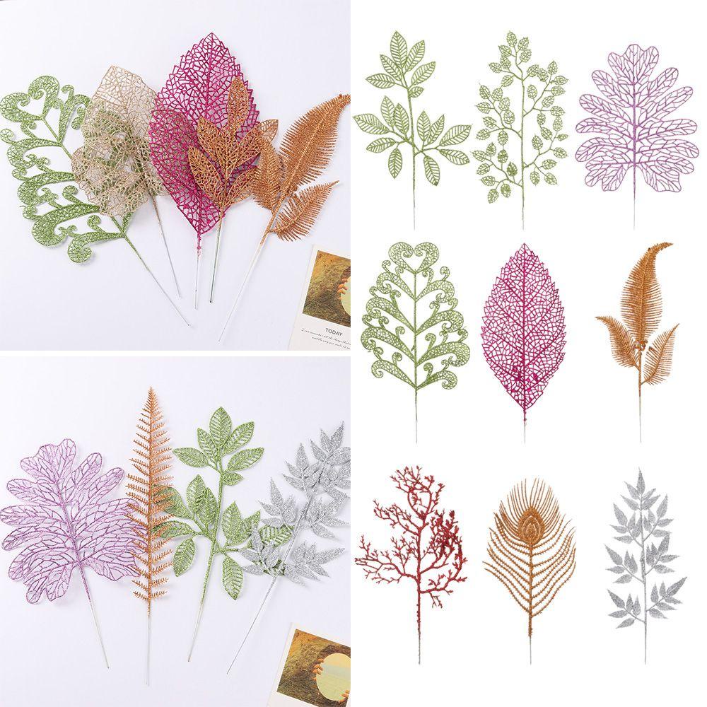 PINEVN Hoa Lá Vàng Nhân Tạo Treo Trang Trí Tiệc Giáng Sinh