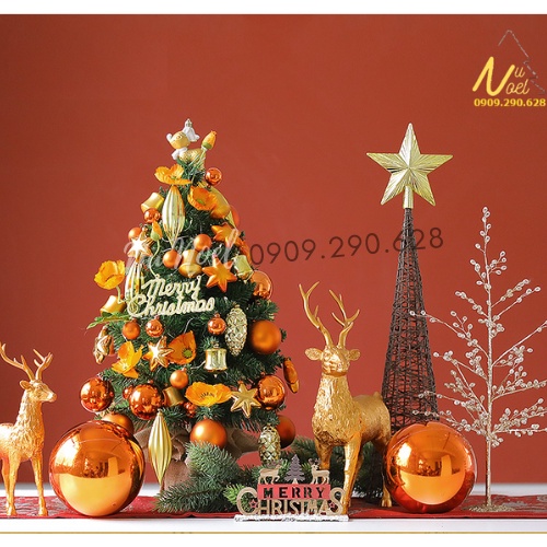 Cây Thông Noel Mini 60cm Có Trang Trí Kèm Đèn Để Bàn Và Làm Quà Tặng