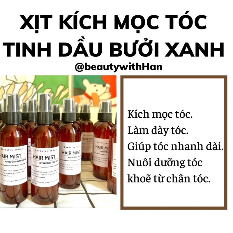 Xịt kích mọc tóc tinh dầu Vỏ Bưởi Xanh @beautywithHan