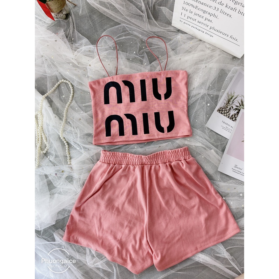 Đồ bộ đùi nữ 2 dây mặc nhà, bộ thun mùa hè chất borip mát mẻ- Phuongaliceshop