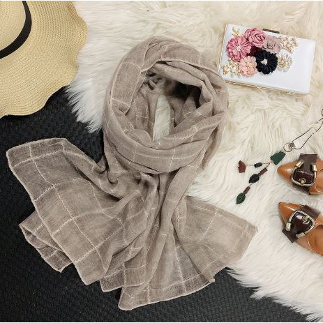 Khăn choàng mua đông chất liệu cotton và lanh WX189