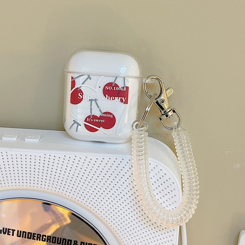 Vỏ case cherry bảo vệ bao đựng tai nghe airpods 1 2 Pro - Ốp airpods chống va đập, trong suốt in hình