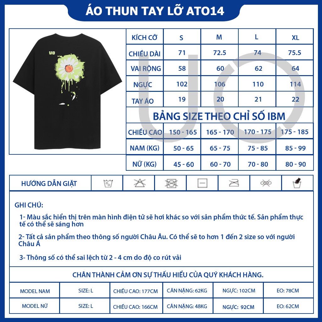 Áo Thun Tay Lỡ Nữ Nam Form Rộng URBAN OUTFITS In Hoa Cúc Xanh ATO14 Cotton 4 Chiều Local Brand