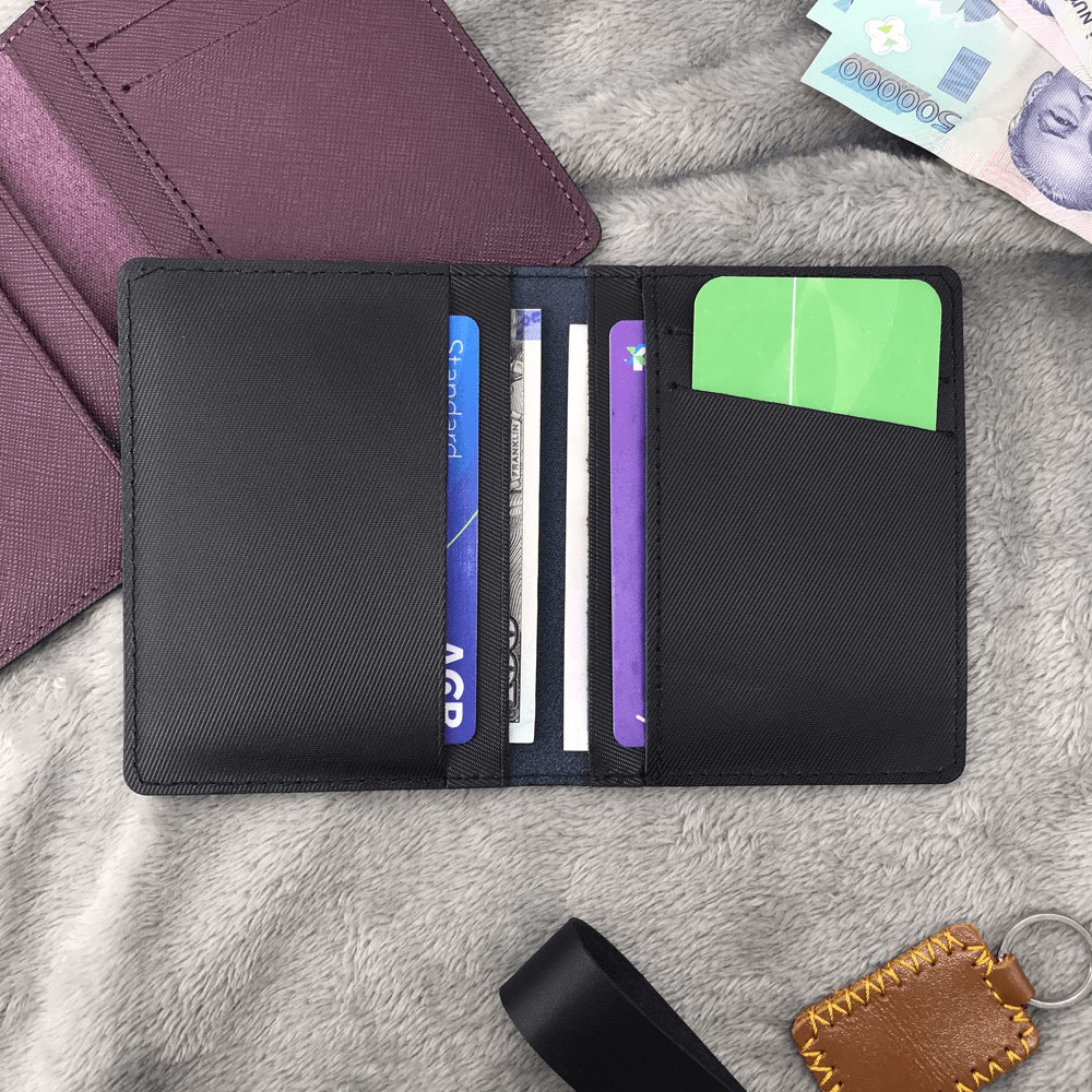 Ví nam đựng thẻ mini namecard da bò nhỏ gọn thời trang nam nữ HEKI VS22